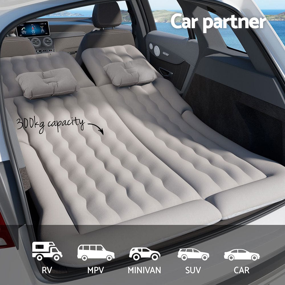 Weisshorn Car Mattress 175x130 Inflatable SUV Back Seat Camping Bed Grey - SportZone.co.nz