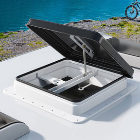 Weisshorn Caravan Roof Vent Hatch RV Skylight Motorhome Camper 350x350mm Black - SportZone.co.nz