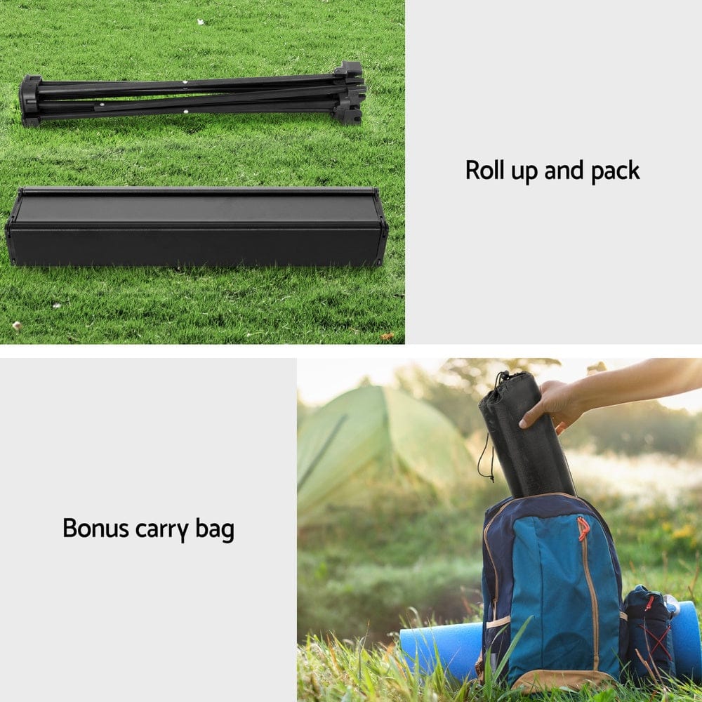 Weisshorn Folding Camping Table 40CM Roll Up Outdoor Picnic BBQ Aluminium Desk - SportZone.co.nz