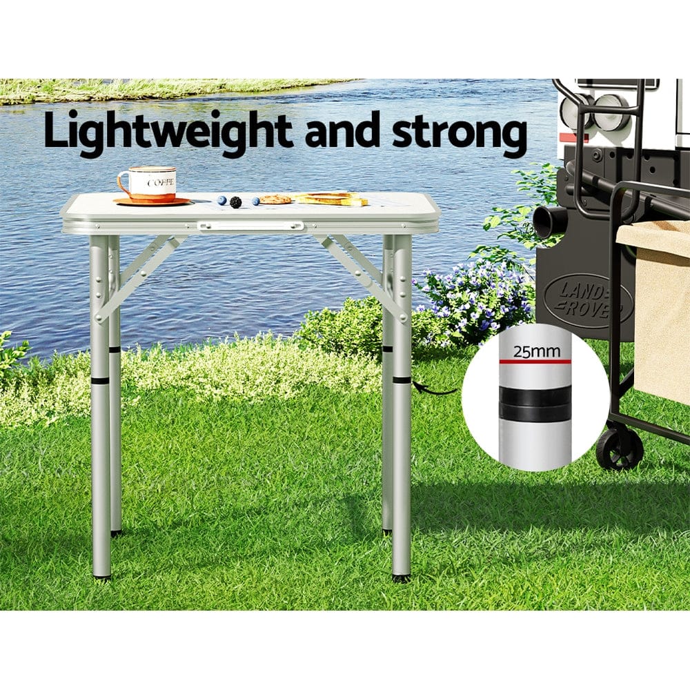 Weisshorn Folding Camping Table 60CM Adjustable Portable Outdoor Picnic Desk - SportZone.co.nz