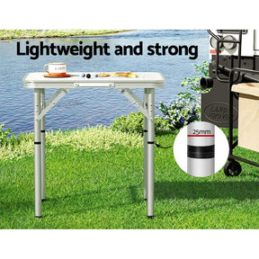 Weisshorn Folding Camping Table 60CM Adjustable Portable Outdoor Picnic Desk - SportZone.co.nz