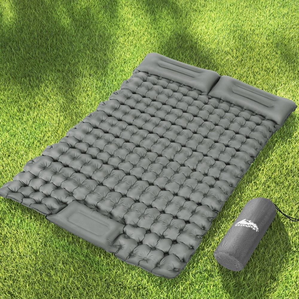 Weisshorn Self Inflating Mattress Camping Sleeping Mat Air Bed Double Pillow Bag - SportZone.co.nz