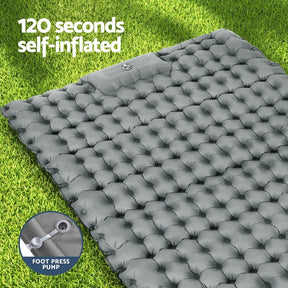 Weisshorn Self Inflating Mattress Camping Sleeping Mat Air Bed Double Pillow Bag - SportZone.co.nz