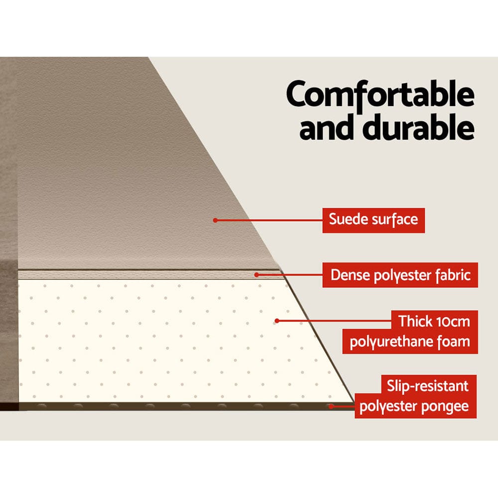 Weisshorn Self Inflating Mattress Camping Sleeping Mat Air Bed Single Coffee - SportZone.co.nz