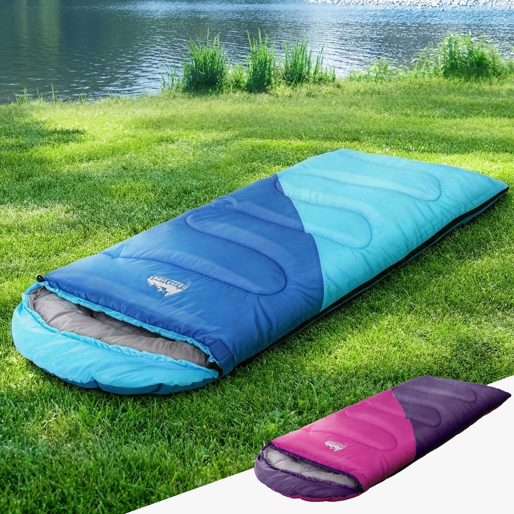 Weisshorn Sleeping Bag Set of 2 Kids Single 172cm Thermal Camping Hiking - SportZone.co.nz