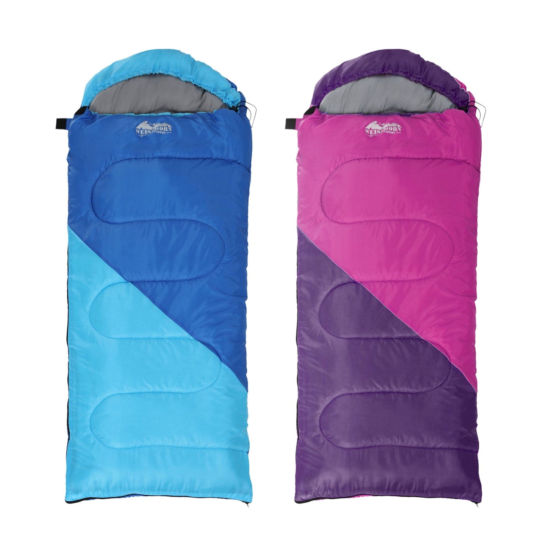 Weisshorn Sleeping Bag Set of 2 Kids Single 172cm Thermal Camping Hiking - SportZone.co.nz