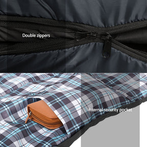 Weisshorn Sleeping Bag Set of 2 Single Thermal Camping Hiking Tent 0℃ - SportZone.co.nz