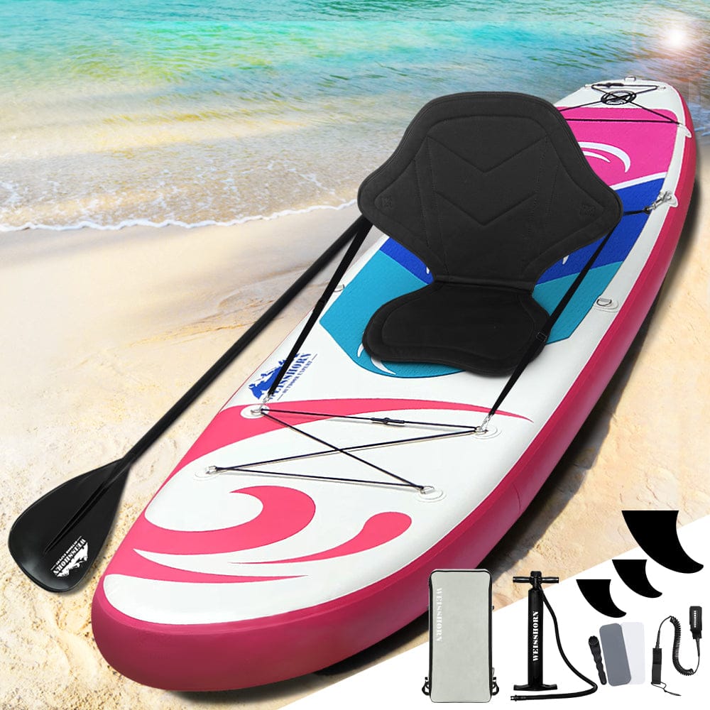 Weisshorn Stand Up Paddle Board 11ft Inflatable SUP Surfboard Paddleboard Kayak Surf Pink - SportZone.co.nz