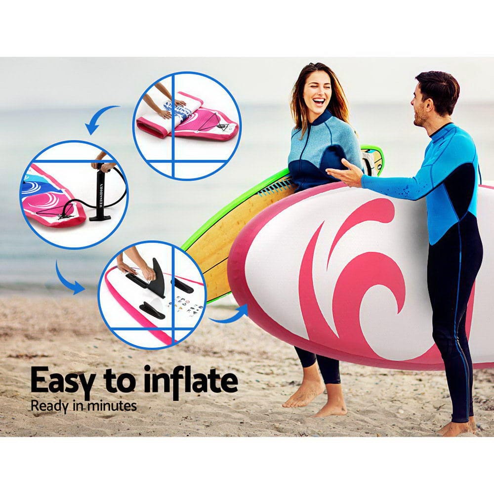 Weisshorn Stand Up Paddle Board 11ft Inflatable SUP Surfboard Paddleboard Kayak Surf Pink - SportZone.co.nz