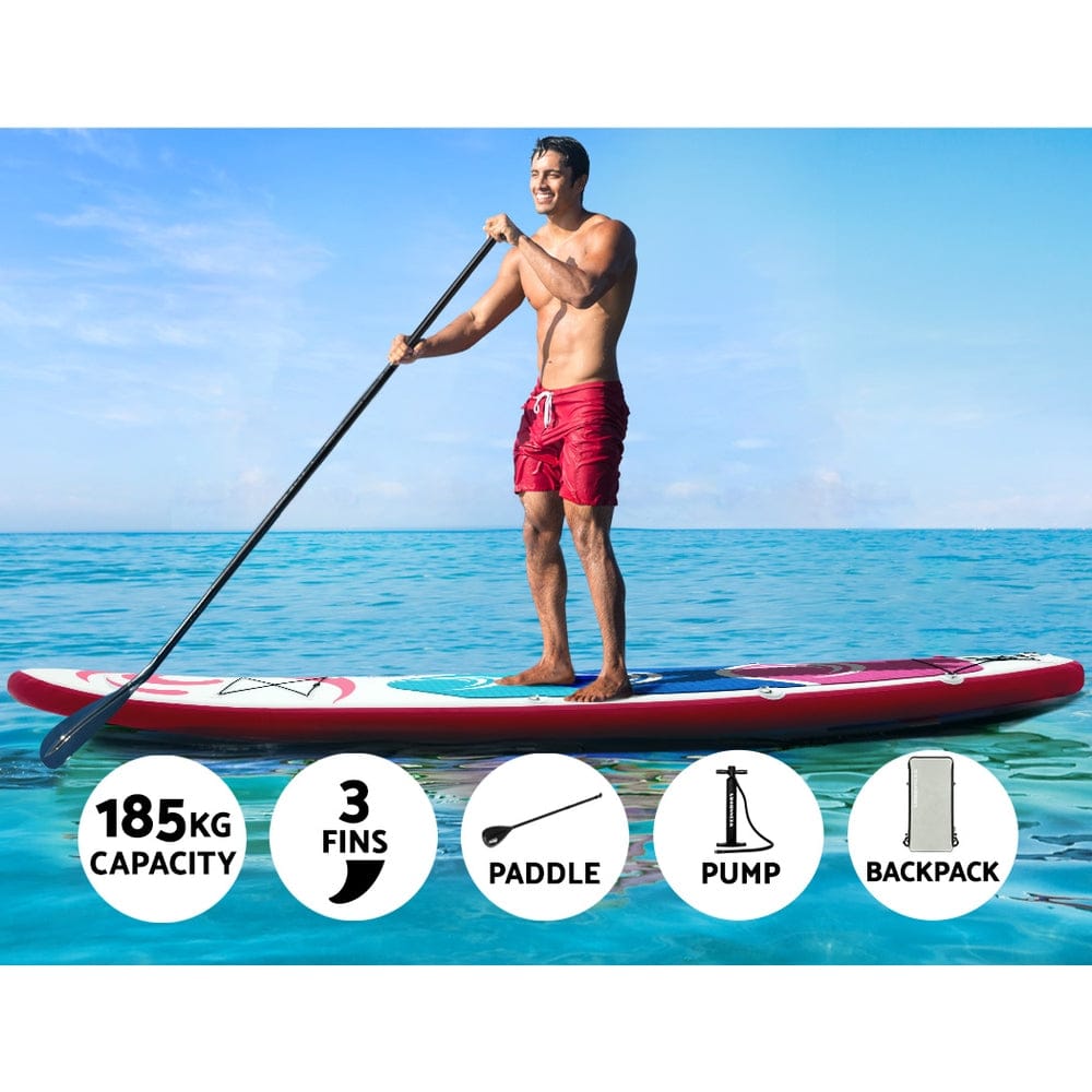 Weisshorn Stand Up Paddle Board 11ft Inflatable SUP Surfboard Paddleboard Kayak Surf Pink - SportZone.co.nz