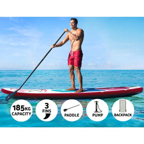 Weisshorn Stand Up Paddle Board 11ft Inflatable SUP Surfboard Paddleboard Kayak Surf Pink - SportZone.co.nz