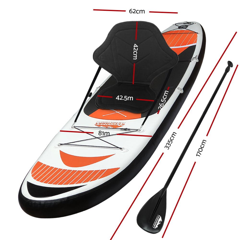 Weisshorn Stand Up Paddle Board 11ft Inflatable SUP Surfboard Paddleboard Kayak Surf Red - SportZone.co.nz