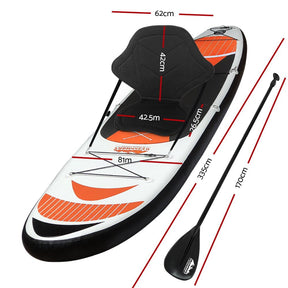 Weisshorn Stand Up Paddle Board 11ft Inflatable SUP Surfboard Paddleboard Kayak Surf Red - SportZone.co.nz