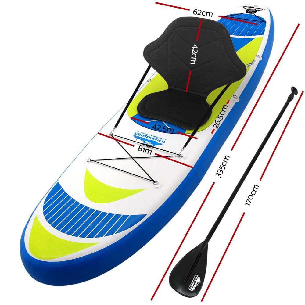 Weisshorn Stand Up Paddle Board 11ft Inflatable SUP Surfboard Paddleboard Kayak Surf Yellow - SportZone.co.nz