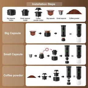 Wireless Portable Espresso Coffee Machine Capsule & Powder Travel Maker - SportZone.co.nz