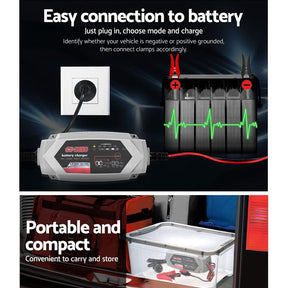 12V Automatic Car Battery Charger 6V 3.5Amp Vehicle Truck Chargers AGM - SportZone.co.nz