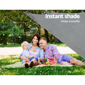 Caravan Privacy Screen Roll Out Awning 3.7X1.95M End Wall Side Sun Shade Grey - SportZone.co.nz