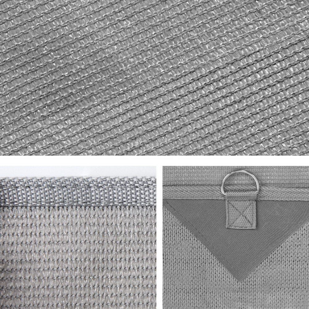 Caravan Privacy Screen Roll Out Awning 4.6x1.95M End Wall Side Sun Shade Grey - SportZone.co.nz