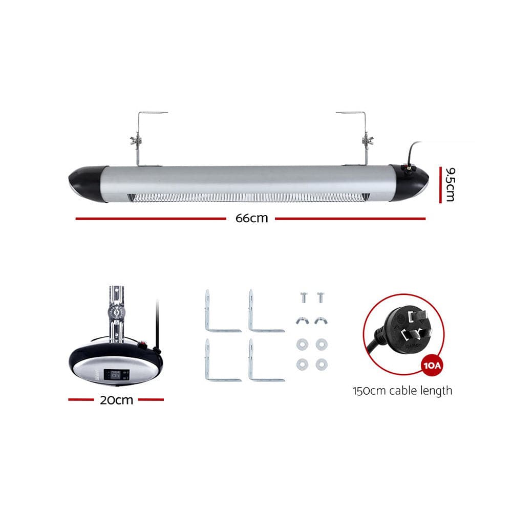 Devanti Electric Strip Heater Radiant Heaters 1500W - SportZone.co.nz