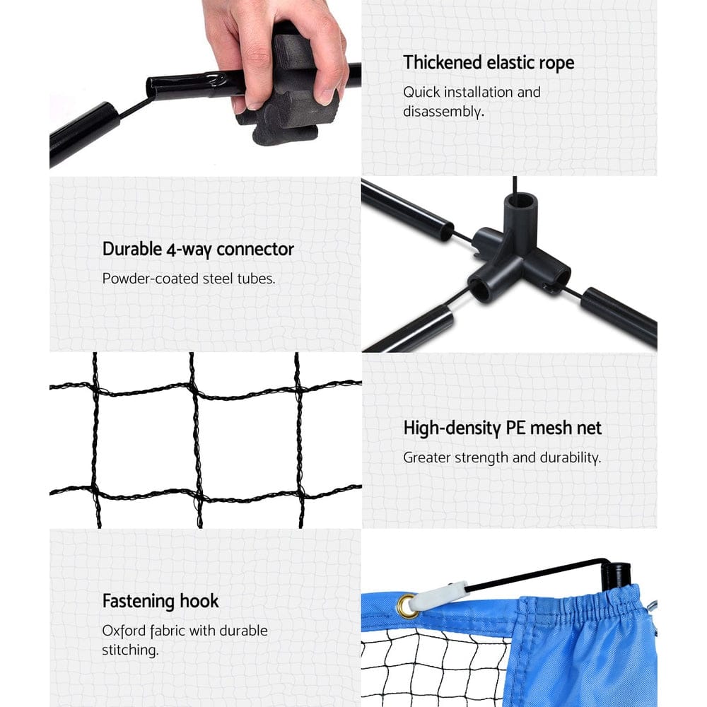 Everfit 3m Badminton Tennis Net Portable Volleyball Kit Adjustable Height - SportZone.co.nz