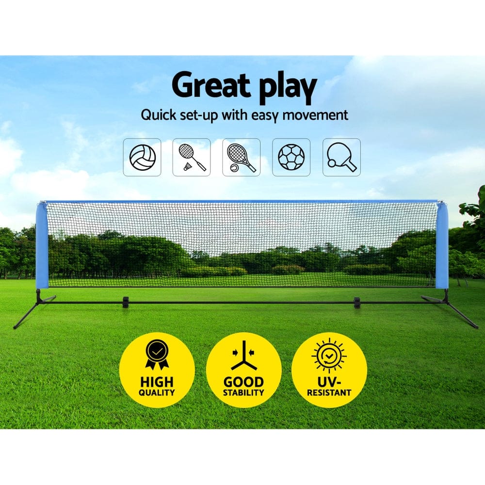 Everfit 4m Badminton Tennis Net Portable Volleyball Kit Adjustable Height - SportZone.co.nz
