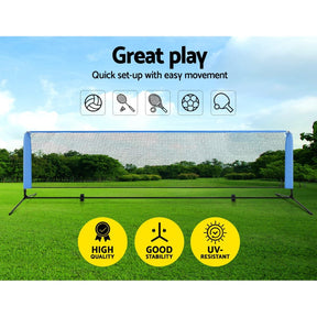 Everfit 4m Badminton Tennis Net Portable Volleyball Kit Adjustable Height - SportZone.co.nz