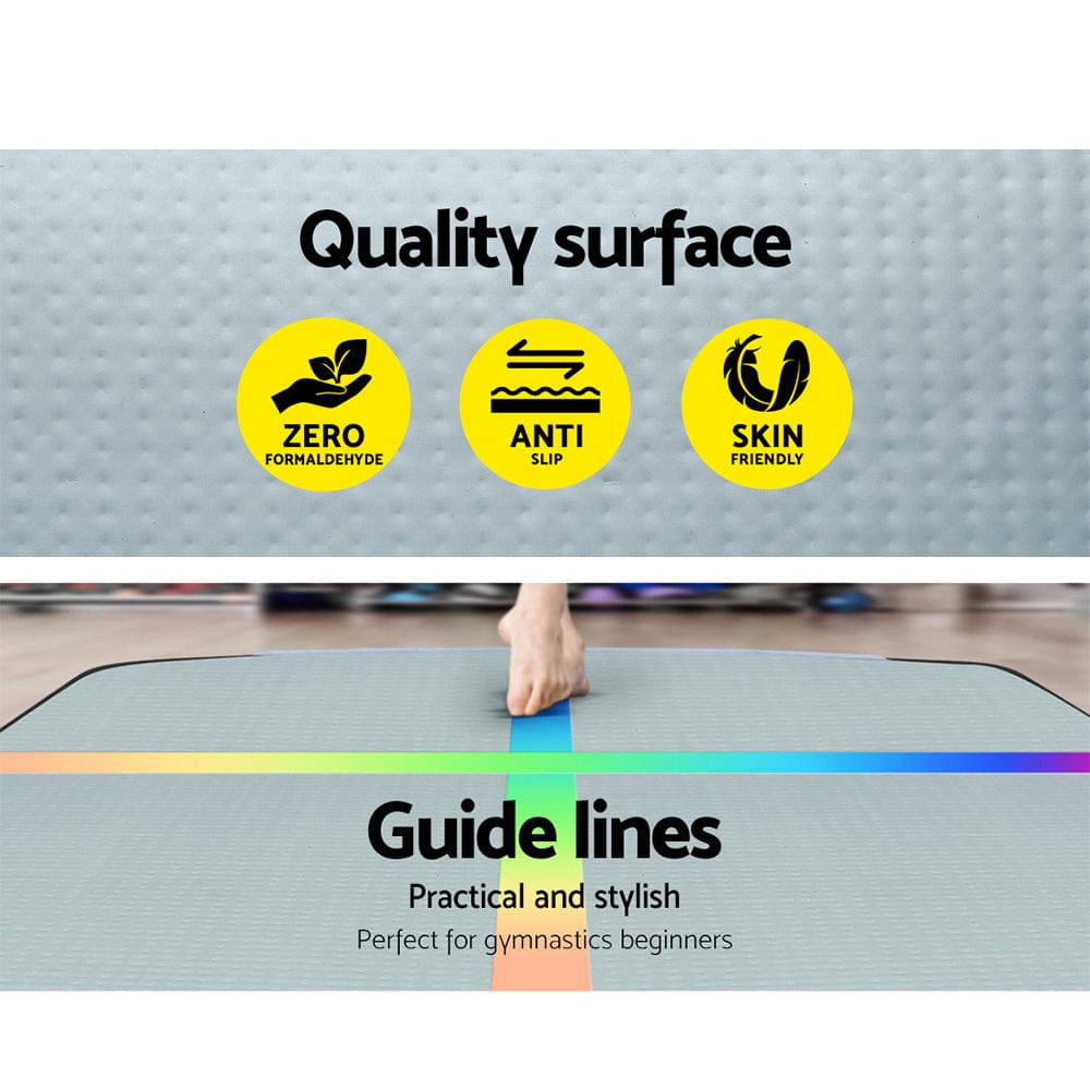 Everfit 5M Air Track Gymnastics Tumbling Exercise Mat W/ Pump Inflatable Colour - SportZone.co.nz