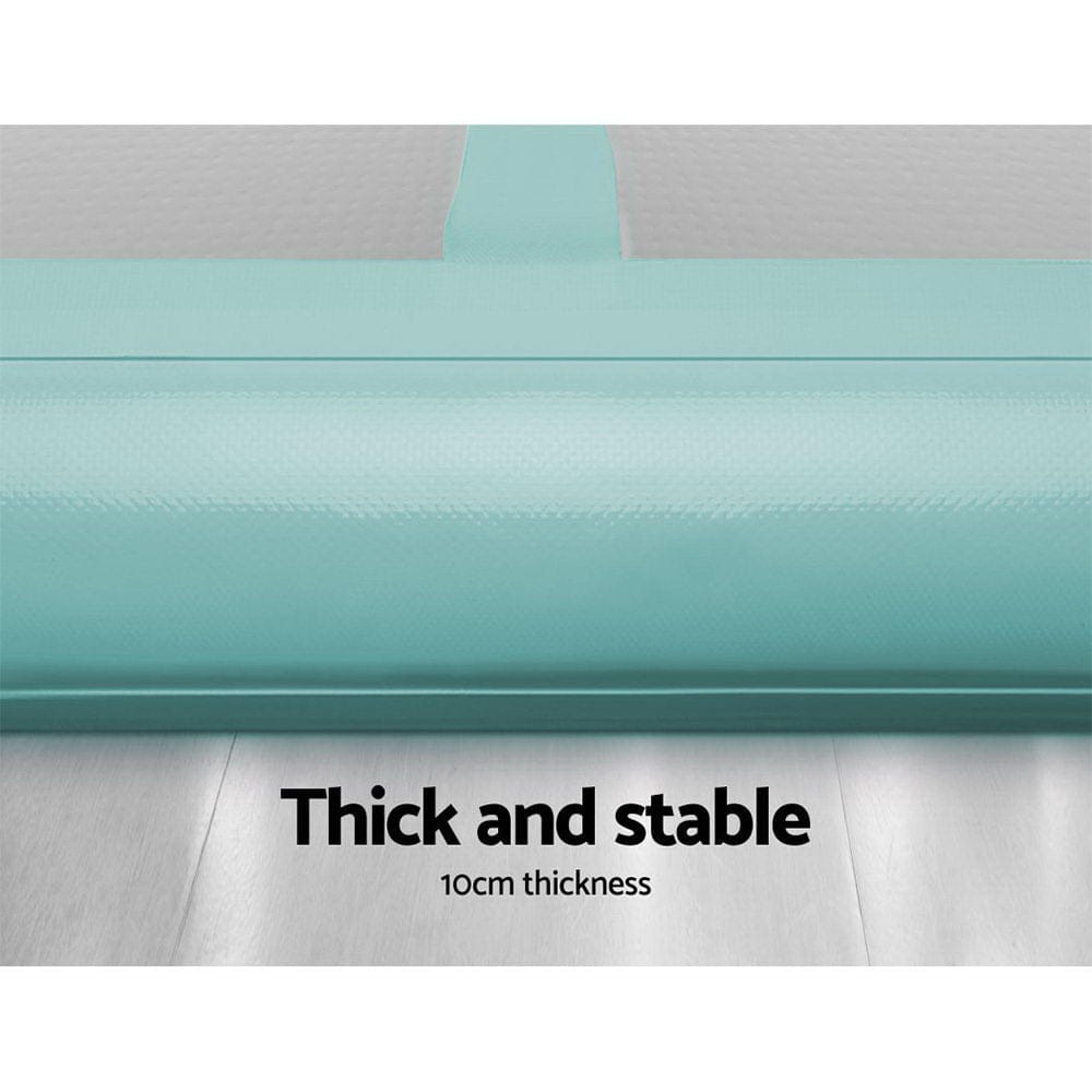 Everfit GoFun 4X1M Inflatable Air Track Mat Tumbling Floor Home Gymnastics Green - SportZone.co.nz