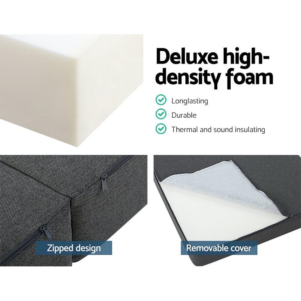 Giselle Bedding Foldable Mattress Folding Foam Bed Floor Mat Grey - SportZone.co.nz