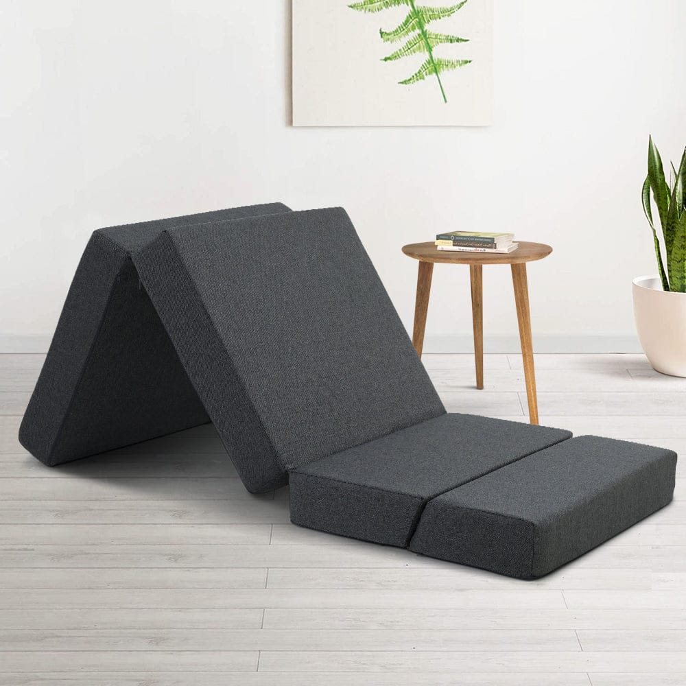 Giselle Bedding Foldable Mattress Folding Foam Bed Floor Mat Grey - SportZone.co.nz