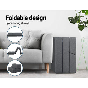 Giselle Bedding Foldable Mattress Folding Foam Bed Floor Mat Grey - SportZone.co.nz
