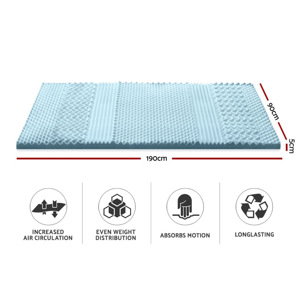 Giselle Bedding Memory Foam Mattress Topper 7 - Zone 5cm Single - SportZone.co.nz