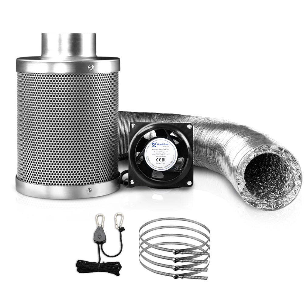 Green Fingers 4"Ventilation Kit Fan Hydroponics Grow Tent Kit Carbon Filter Duct,Green Fingers 4"Ventilation Kit Fan Hydroponics Grow Tent Kit Carbon Filter Duct - SportZone.co.nz