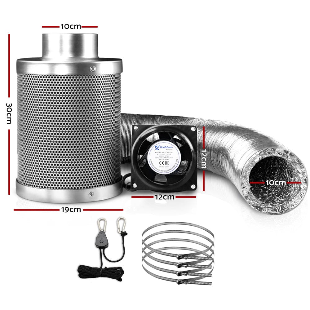 Green Fingers 4"Ventilation Kit Fan Hydroponics Grow Tent Kit Carbon Filter Duct,Green Fingers 4"Ventilation Kit Fan Hydroponics Grow Tent Kit Carbon Filter Duct - SportZone.co.nz