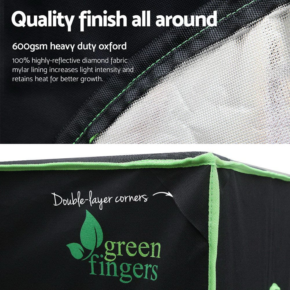 Green Fingers Grow Tent 90x90x180CM Hydroponics Kit Indoor Plant Room System - SportZone.co.nz
