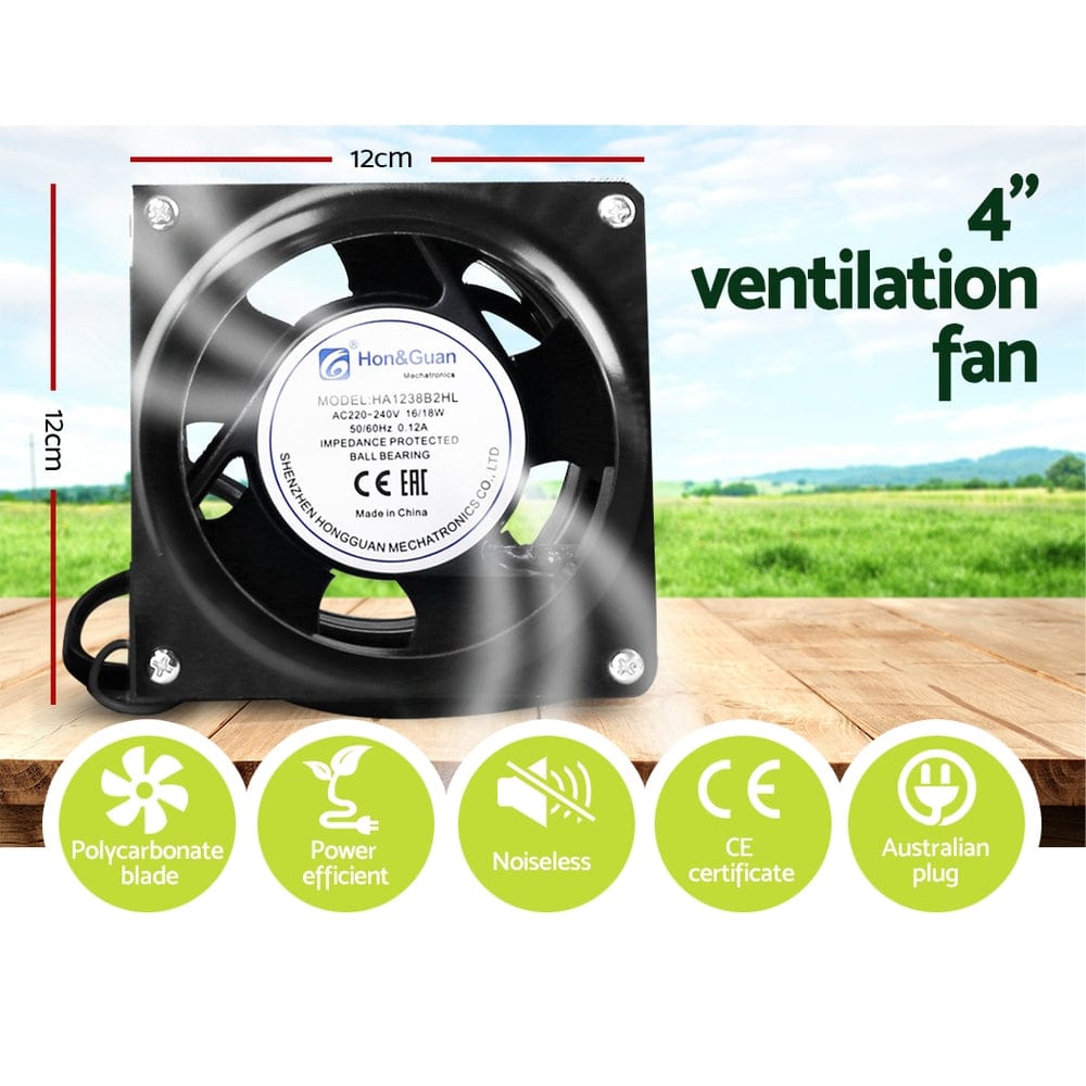 Green Fingers Grow Tent Light Kit 60x60x140CM 600W LED 4" Vent Fan,Green Fingers Grow Tent Light Kit LED 600W Full Spectrum 4" Vent 60x60x140CM - SportZone.co.nz