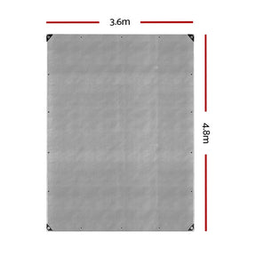 Instahut Tarp Tarpaulin 3.6x4.8m Canvas Camping Heavy Duty Sun Cover - SportZone.co.nz