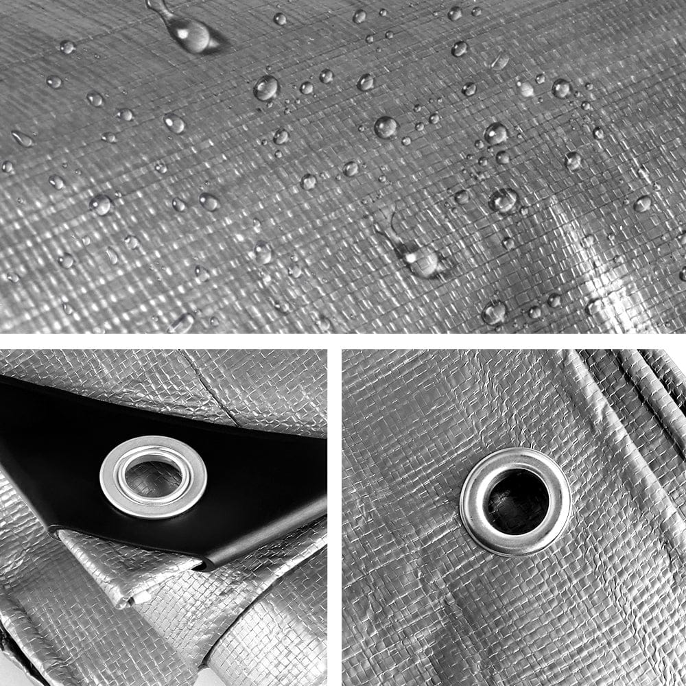 Instahut Tarp Tarpaulin 3.6x4.8m Canvas Camping Heavy Duty Sun Cover - SportZone.co.nz