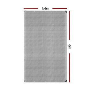 Instahut Tarp Tarpaulin 3.6x6m Canvas Camping Heavy Duty Sun Cover - SportZone.co.nz