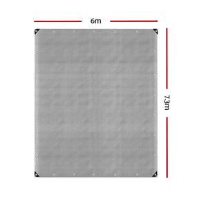 Instahut Tarp Tarpaulin 6x7.3m Canvas Camping Heavy Duty Sun Cover - SportZone.co.nz