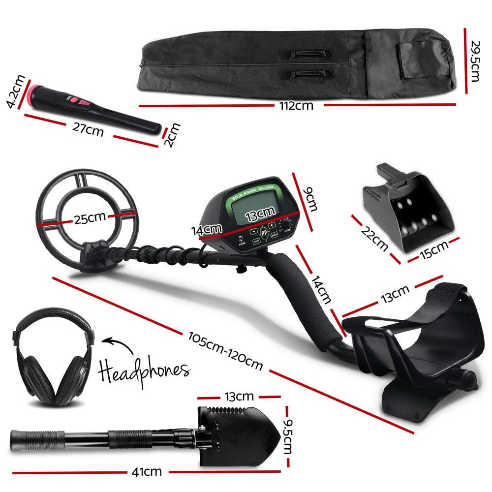 Metal Detector 220MM Deep Sensitive Waterproof Pinpointer Treasure Hunter Shovel - SportZone.co.nz