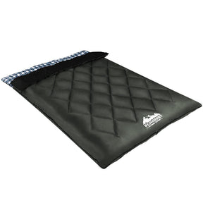Weisshorn Sleeping Bag Double Pillow Thermal Camping Hiking Tent Grey - 10°C - SportZone.co.nz