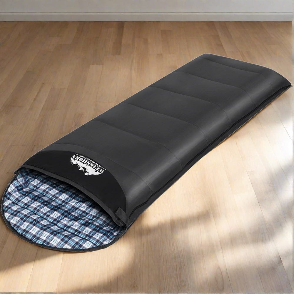 Weisshorn Sleeping Bag Single Thermal Camping Hiking Tent Grey 0°C - SportZone.co.nz